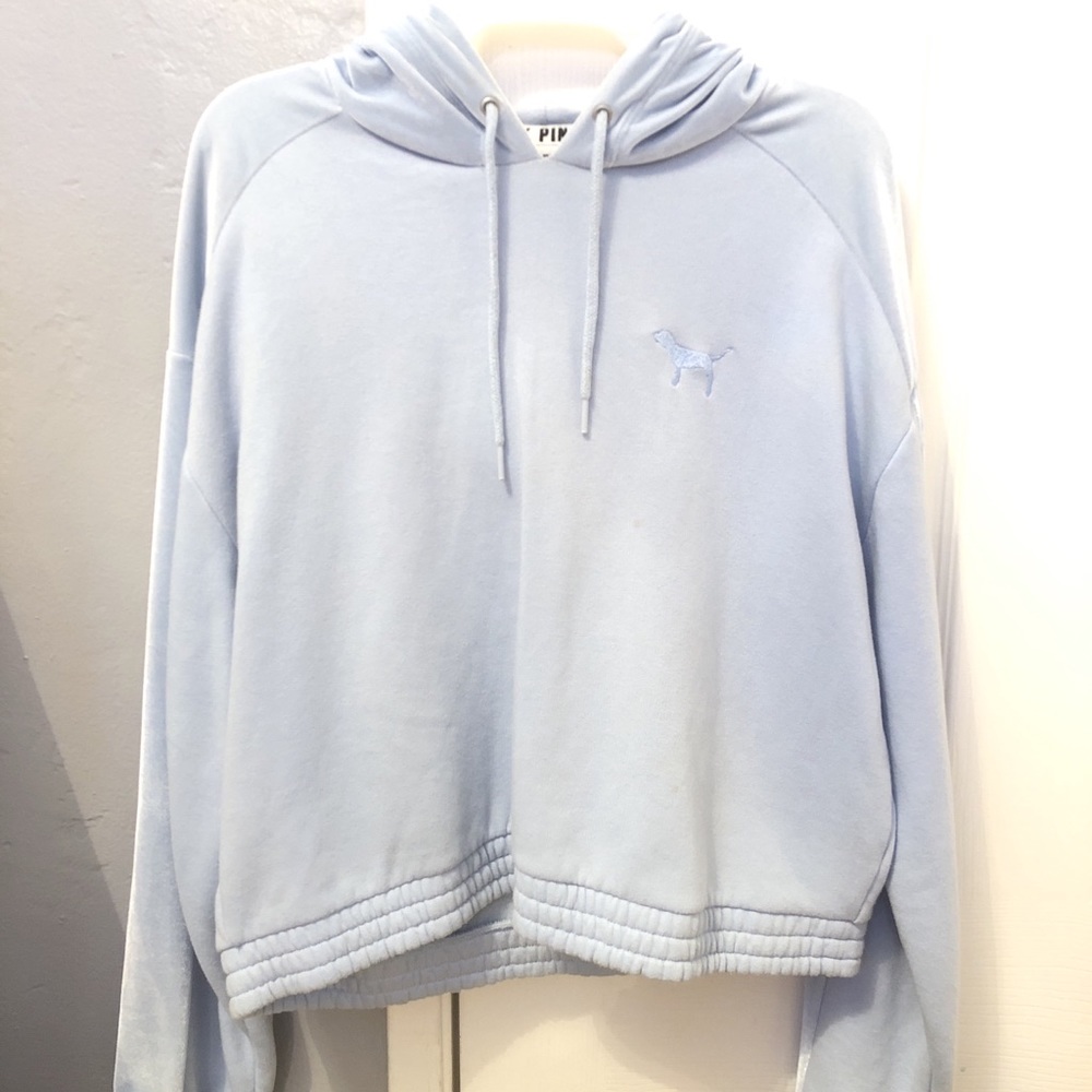 Pink sweat shirt baby blue